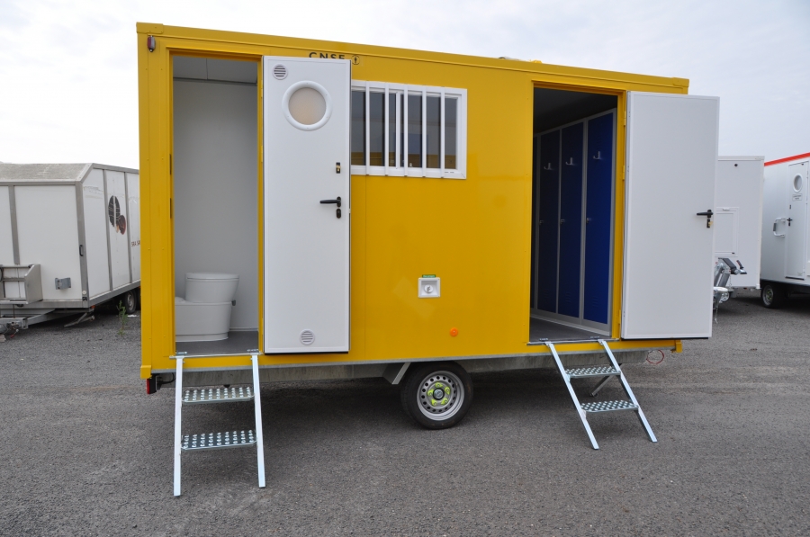 mobile welfare unit jobsite construction canteen sanitary toilet lockers	